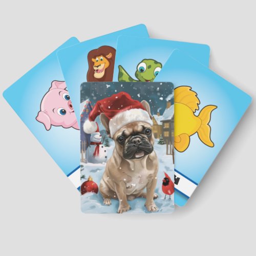 French Bulldog Winter Wonderland Christmas Joy Matching Game Cards