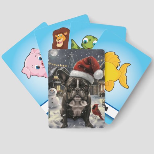 French Bulldog Winter Wonderland Christmas Joy Matching Game Cards