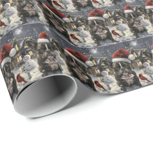 French Bulldog Winter Wonderland Christmas Joy Wrapping Paper