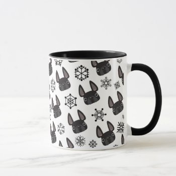 French Bulldog Winter Wonderland Mug Black by FrenchBulldogLove at Zazzle