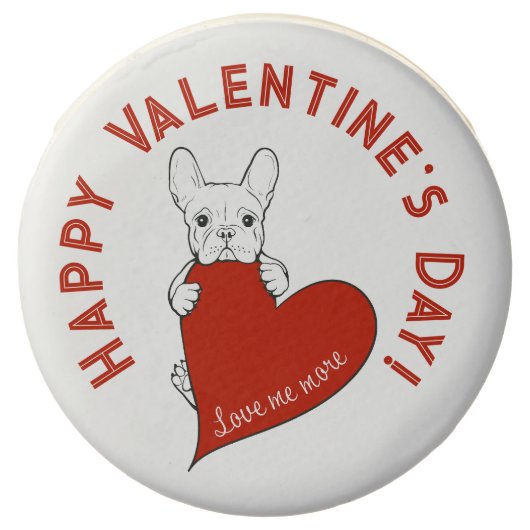 French Bulldog with a Red Heart Valentine's Day Chocolate Covered Oreo (Front)