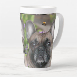 French Bulldog with bee Latte Mug