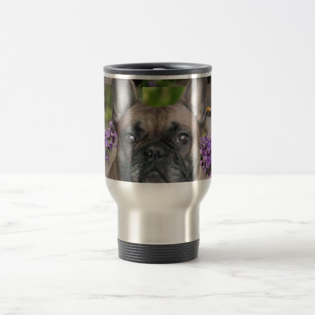 French Bulldog with bee Travel Mug (Center)