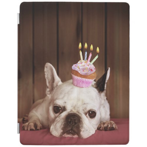 French Bulldog With Birthday Cupcake iPad Smart Cover