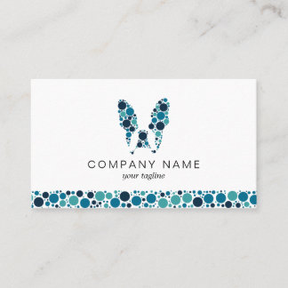 French Bulldog with Blue Circles Business Card
