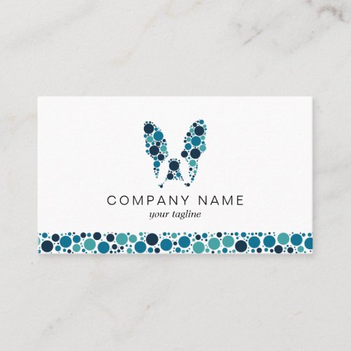 French Bulldog with Blue Circles Business Card