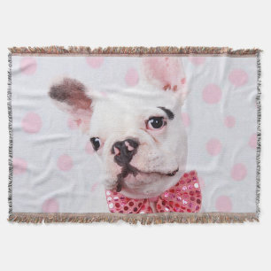 French Bulldog with Bow Tie Throw Blanket
