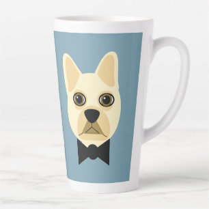 French Bulldog with bowtie blue Latte Mug
