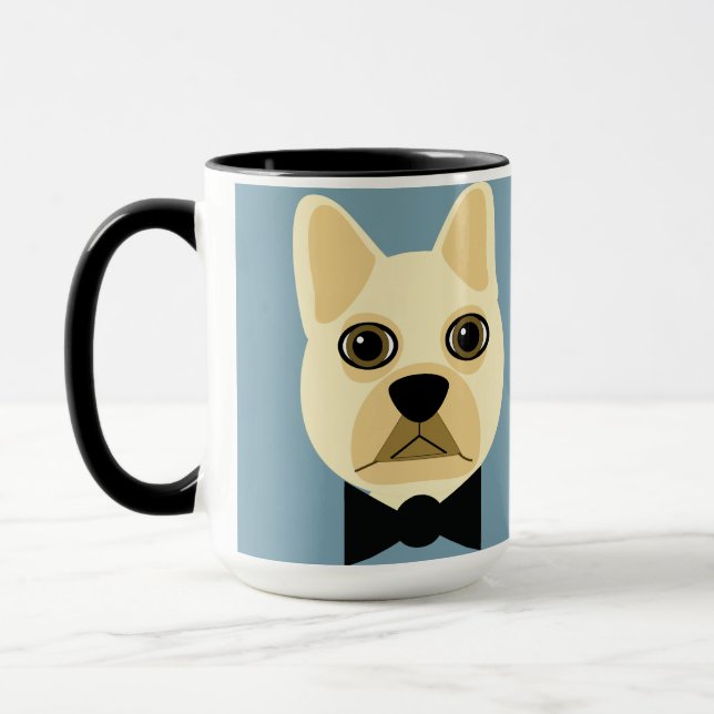 French Bulldog with bowtie blue Mug (Left)