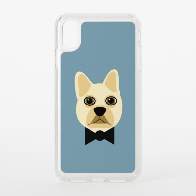 French Bulldog with bowtie blue Speck iPhone XS Max Case (Front)