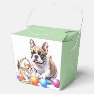 French Bulldog with Cat Favor Boxes