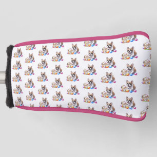 French Bulldog with Cat Golf Head Cover