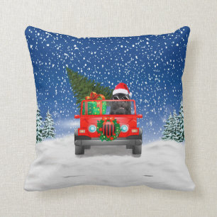 French Bulldog with Christmas gifts Throw Pillow