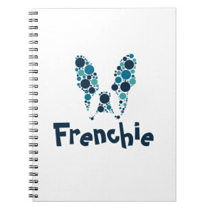 French bulldog with colorful circles notebook