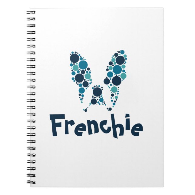French bulldog with colorful circles notebook (Front)