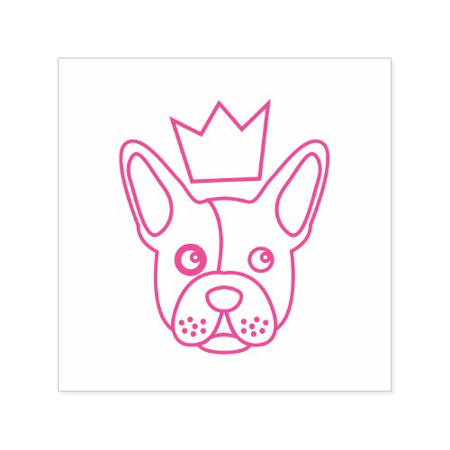French Bulldog with crown on head Self_inking Stamp