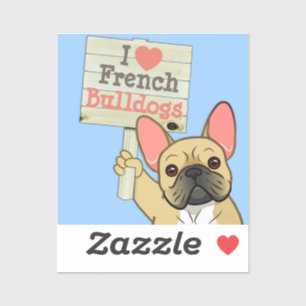 French Bulldog with Customizable Sign Sticker