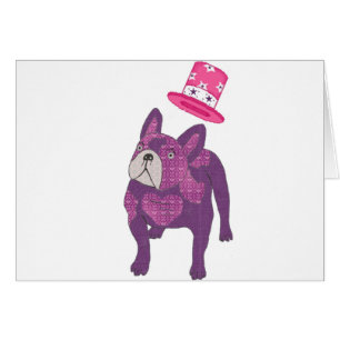 French bulldog with cylinder cards