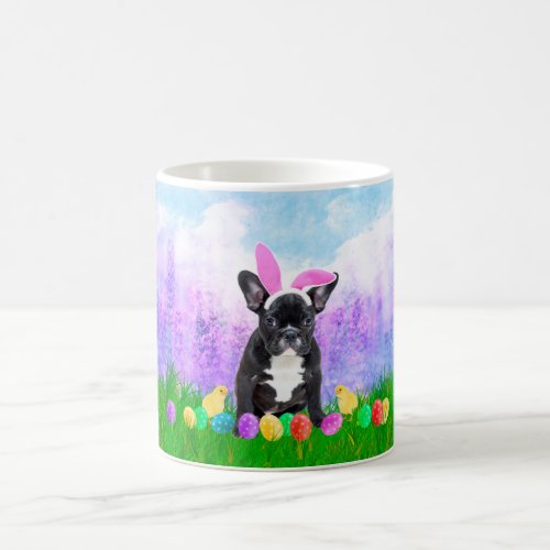 French Bulldog with Easter Eggs Bunny Chicks Coffee Mug