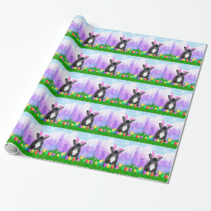 French Bulldog with Easter Eggs Bunny Chicks Wrapping Paper