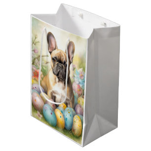 French Bulldog with Easter Eggs Medium Gift Bag