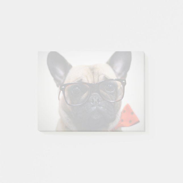 French Bulldog With Glasses And Bow Tie Post-it Notes (Front)
