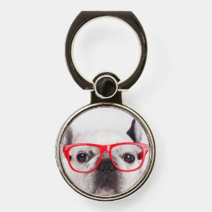 French Bulldog with Glasses and Shirt Phone Ring Stand