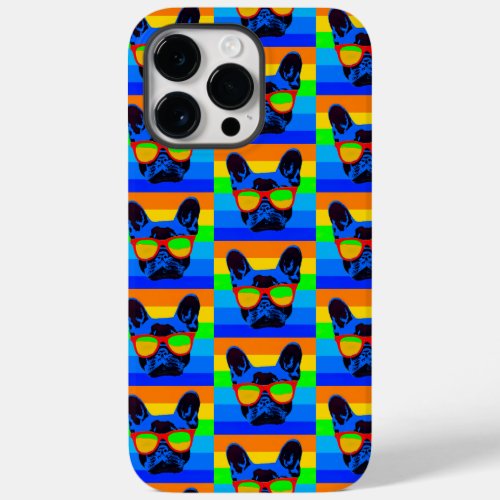 French bulldog with glasses Pop art style Case_Mate iPhone 14 Pro Max Case