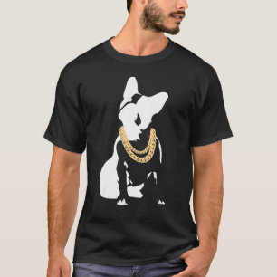 French Bulldog With Gold Necklace Frenchie With Go T-Shirt