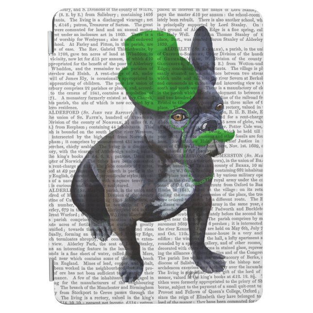 French Bulldog With Green Top Hat and Moustache iPad Air Cover (Front)