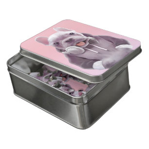 French Bulldog with Headphones Illustration Jigsaw Puzzle