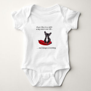 French Bulldog with heart and nice quote Baby Bodysuit