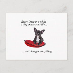 French Bulldog with heart and nice quote Postcard