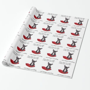 French Bulldog with heart and nice quote Wrapping Paper
