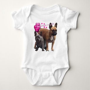 French Bulldog with heart French Bulldog Baby Bodysuit