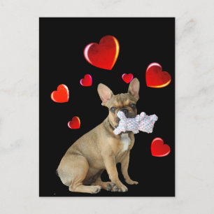 French Bulldog with Heart French Bulldog Postcard
