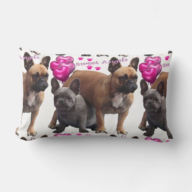 French Bulldog with Heart Pillow (Front)