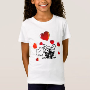 French Bulldog with Heart Shirt