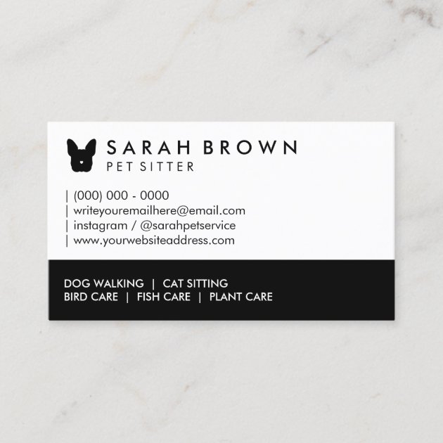 French bulldog with little heart nose black business card