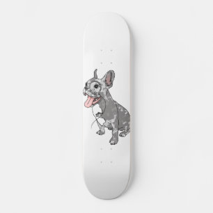 French bulldog with monocle skateboard deck