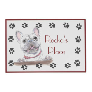 French Bulldog With Paw Prints to Personalize Placemat