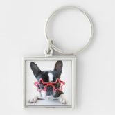 Blue Merle French Bulldog / Frenchie Cartoon Dog Keychain