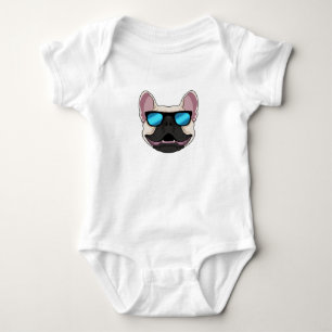 French Bulldog with Sunglasses Baby Bodysuit