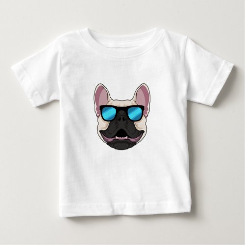 French Bulldog with Sunglasses Baby T_Shirt