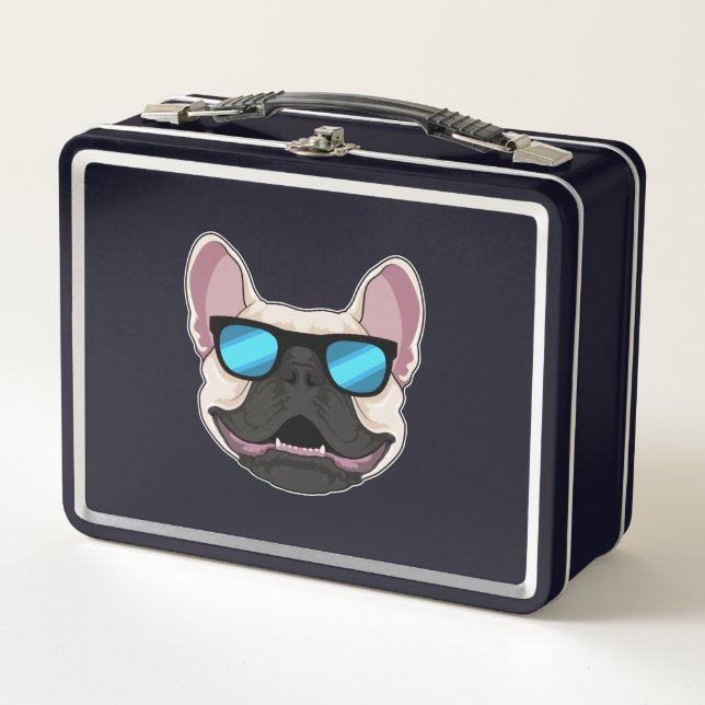 French Bulldog with Sunglasses Metal Lunch Box (Front)