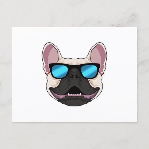 French Bulldog with Sunglasses Postcard