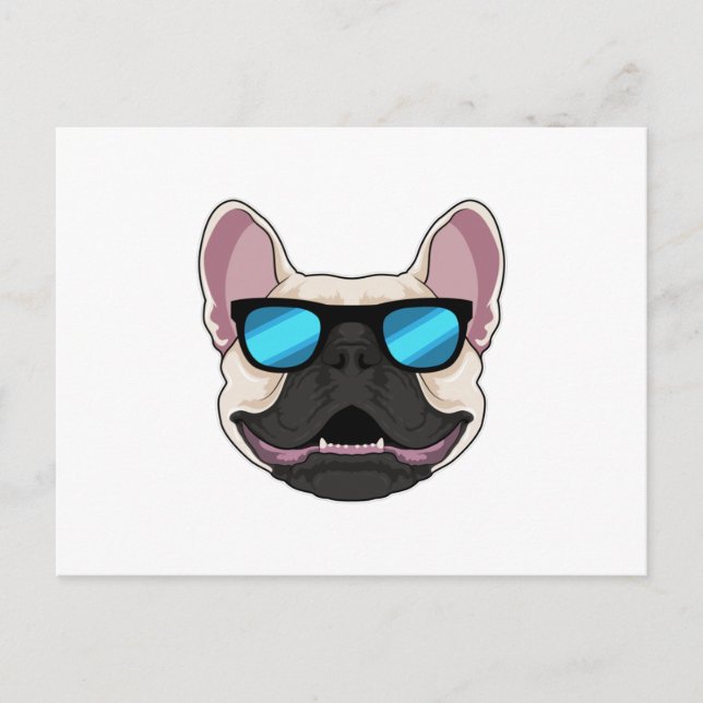 French Bulldog with Sunglasses Postcard (Front)
