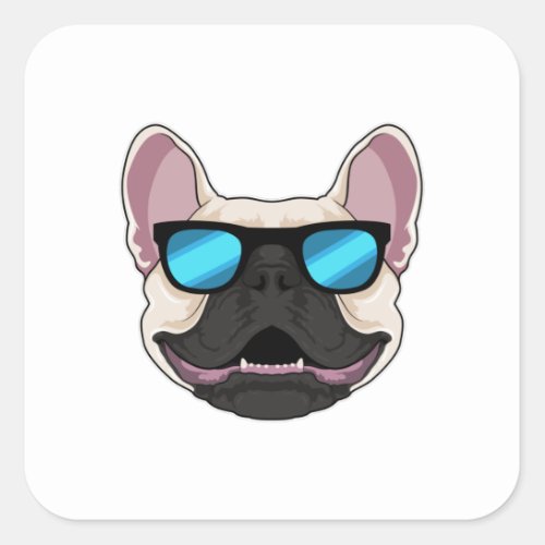 French Bulldog with Sunglasses Square Sticker
