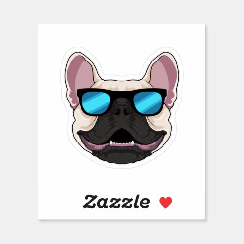 French Bulldog with Sunglasses Sticker