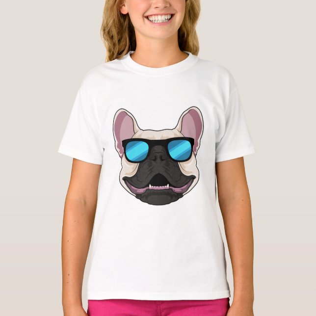 French Bulldog with Sunglasses T-Shirt (Front)